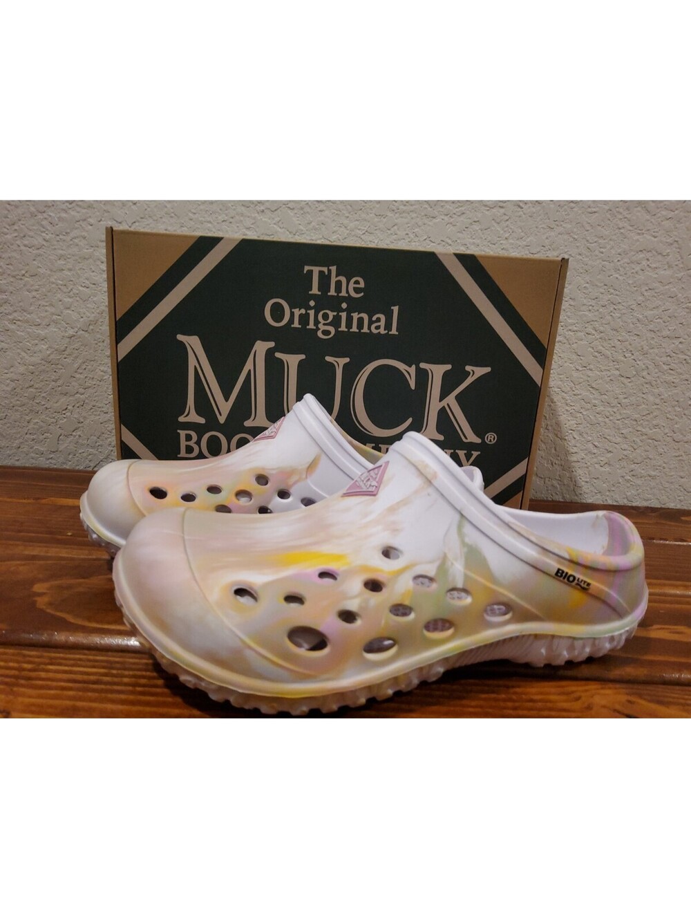 Muck Boot Company Muckster Lite Clog White Multi Swirl Sz 6 Comfort